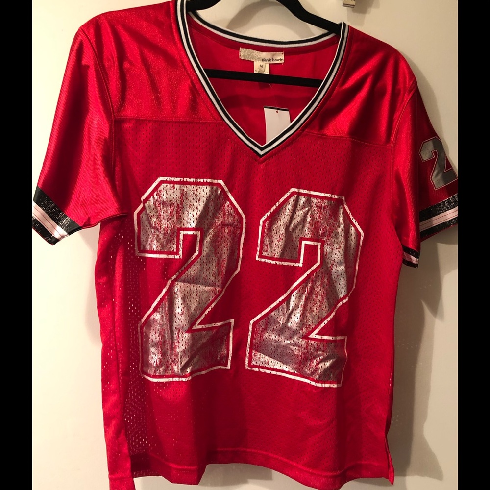 Red ladies football jersey